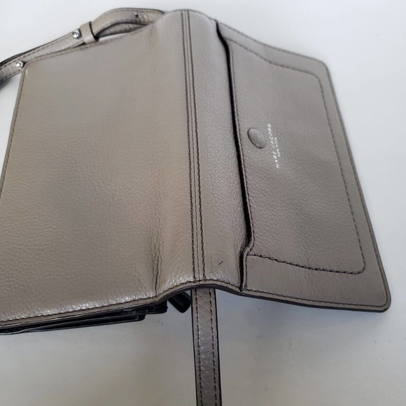 MARC JACOBS Logo Empire City Mink Wallet On Strap Holder 7x4" Small Bag Gray - Picture 7 of 10